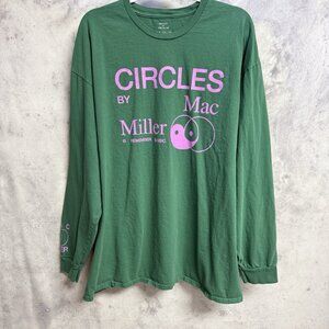 Mac Miller Circles Long Sleeve Shirt Mens XL 25.5x31 Green